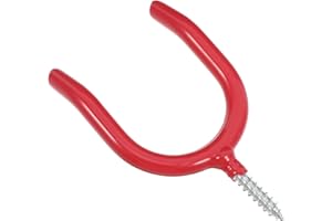 WESIEVYA Screw-in U Shape Garage Hooks Rubber Coated Metal Tool Hangers for Garden Shed Storage, Wall Mount