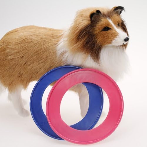 TMERY Pet Dog Ring Frisbee Dog Traning Throw Frisbee (S Random Color)