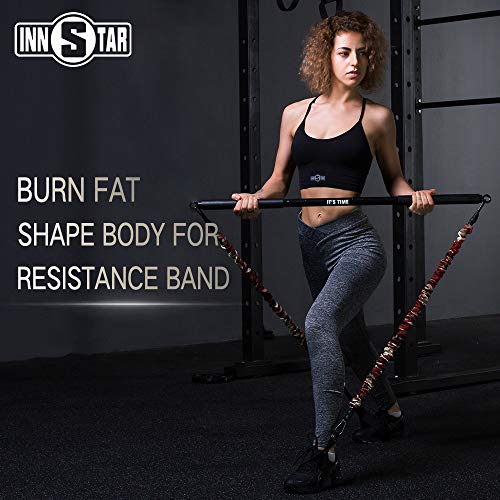 INNSTAR-Resistance-Bands-Bar-Exercise-Bands-Attachment-38-Black-Max-Load-800lb-for-Home-Gym-Workout-Full-Body-Workout-Power-Lifting-Fitness-Bar