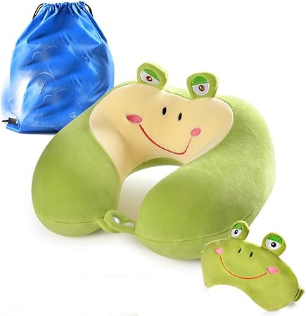 Almohada De Viaje En Forma De U Con Reposacabezas Con Cabeza De Dibujos Animados Puede Soportar Animales De Peluche Viajar En Avion Leer Dormir Amazon Es Hogar