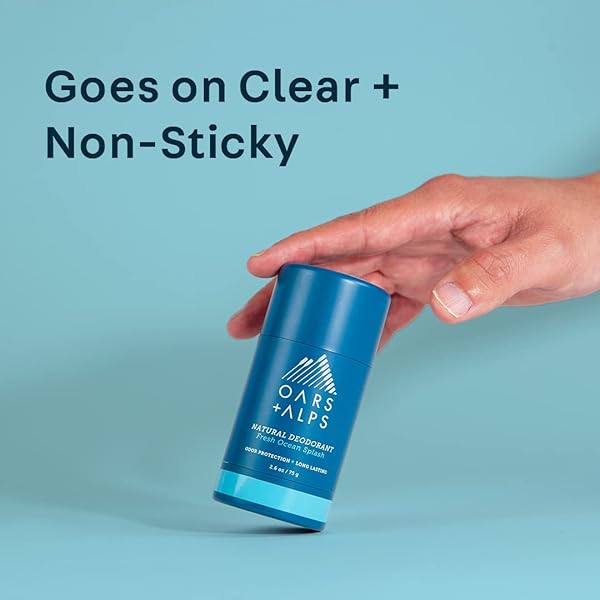 OARS + ALPS ALUMINUM FREE DEODORANT FOR MEN | LONG LASTING ODOR PROTECTION, CLEAR & FREE OF WHITE RESIDUE, ANTI-CHAFING SMOOTH GLIDE, DERMATOLOGIST TESTED, FRESH OCEAN SPLASH, 1PK, 2.6OZ