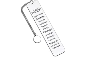 Christian Bookmark Gifts, Serenity Prayer Gift Sobriety Gifts for Men Women, Inspirational Religious Book Mark Markers Faith,