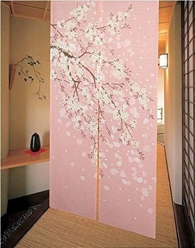 Japanese Pink Noren Tapestry Door Curtain Cherry Blossoms