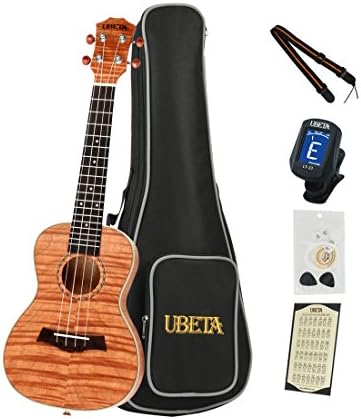 UBETA UC-FM-063 Concert Ukulele Exotic MahoganyTop,Back and Sides (6 in 1)Kit: Gig bag, clip-on tuner,aquila strings, picks,card and strap