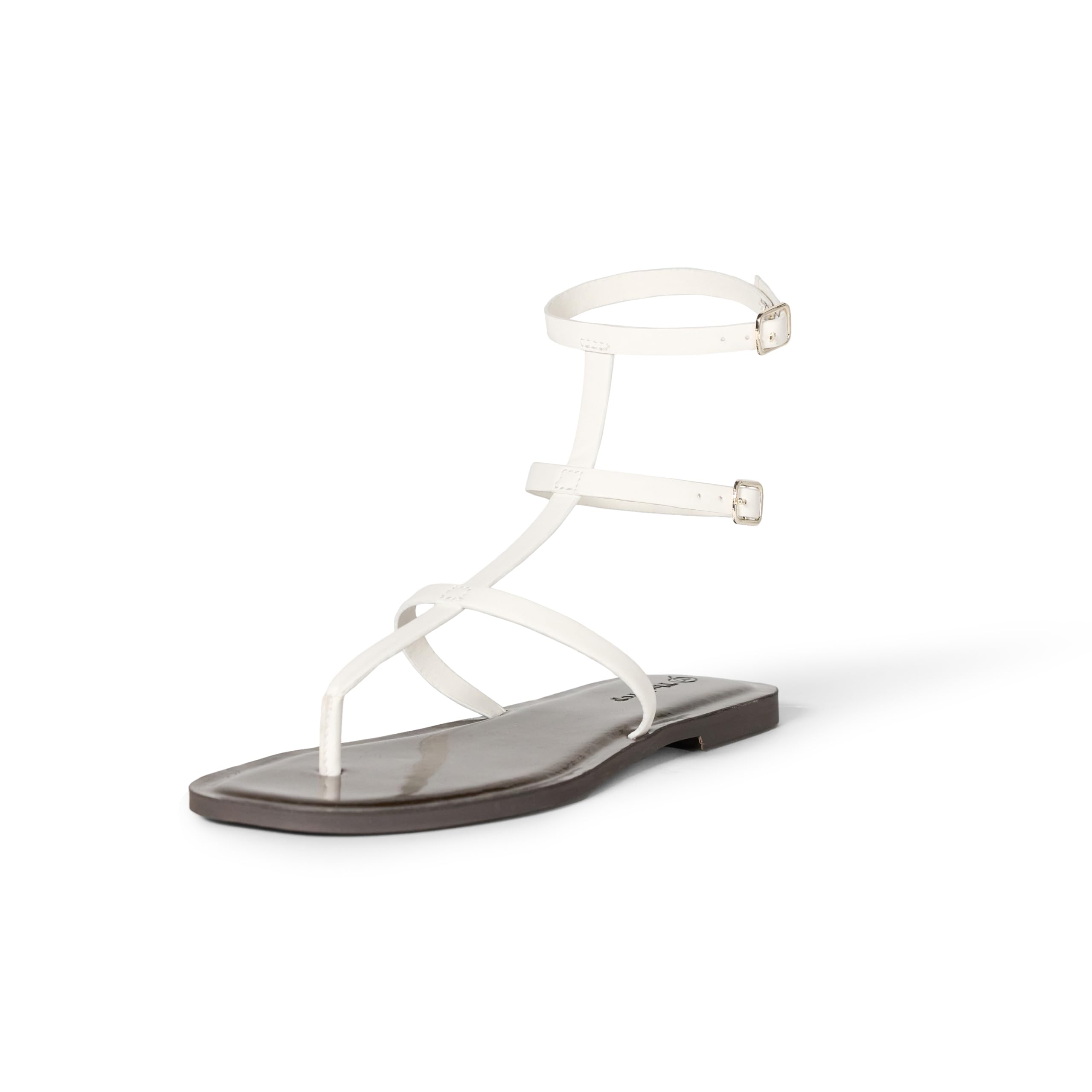 Photo 1 of **SHOWS SIGNS OF USAGE/UNKNOWN DAMAGES** The Drop Women's Casper Gladiator Thong Ankle Sandal, Cream, 7.5