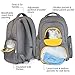 BACKPACK DIAPER BAG - 16 Pocket Organizer Diaper Bag Set with Stroller Straps, Bottle Tote & Changing Pad - Stylish Travel Diaper Bag for Mom or Dad - Insulated, Padded & Wet-Lined - Boy or Girl Grey