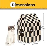 Conlun Cardboard Cat House with Scratching Board Medium 33Lx32Wx50H cm view 5