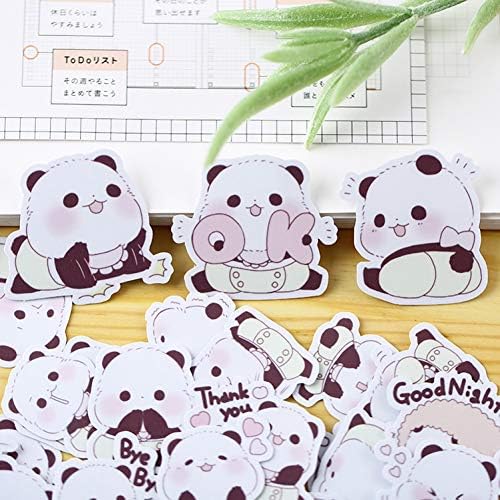 DNFJFJ 39Pcs/Pack Handbook Lovely Korean Cartoon Decoration Handbook Stickers Pack Girl Heart Tool Waterproof Panda Stickers
