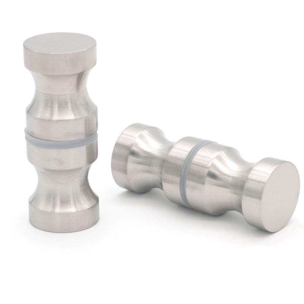 Set of 2 NUZAMAS Solid Shower Screen Door Knob Round Back-to-Back Door Handle, Stainless Steel Made, Bathroom, Glass Doors