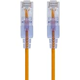 Monoprice Cat6A Ethernet Patch Cable - 1 Feet - Yellow (10 Pack) Snagless RJ45 550Mhz UTP Pure Bare Copper Wire 10G 30AWG - SlimRun Series