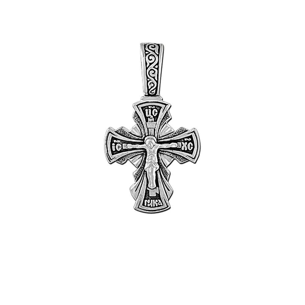 NKlaus 925 Sterling Silver Crucifix Cross Orhodox Pendant Russian 4693 Christening