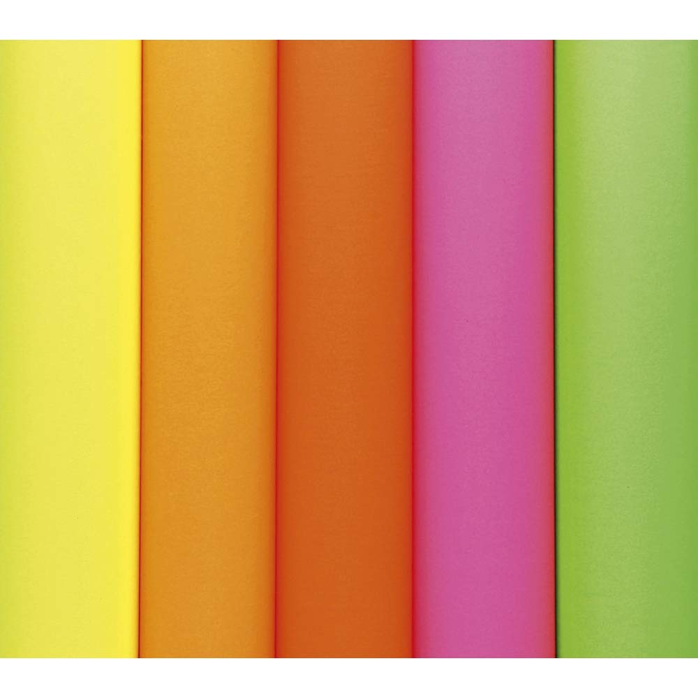 Clairefontaine 93820C Pack of 25 Fluorescent Poster Paper 90g/m² Format 60x80cm Cutting Writing Collage Creative Leisure Activity Adults Children Ast Colours