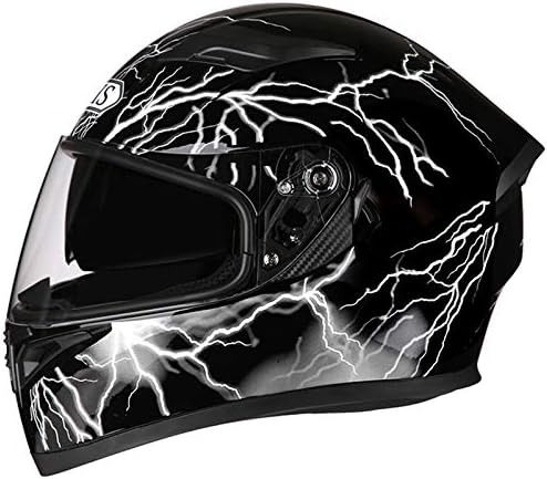 バイクヘルメット フルフェイスヘルメット メンズ レディース ダブルシールド 超軽量 耐衝撃 お気に入り 通気 イナズマ 男女兼用 頭囲58 59cm Bicool L おしゃれ シールド付き