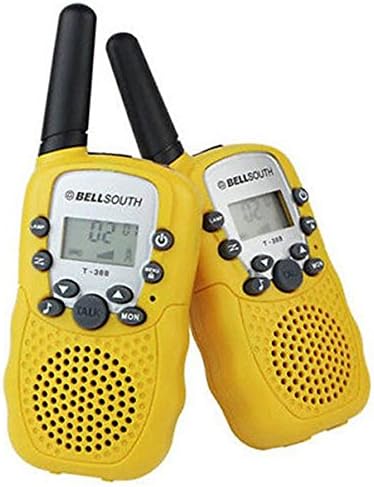Walkie Talkie T-388 LCD 5km UHF Auto Multi 8 Channels 2-Way Radio Wireless 2Pcs (yellow)