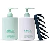 Hydrating Gloss Me Shampoo & Conditioner Set 1L + Wide-Tooth Detangling Comb – Moisture Boost, Shine Enhancing, Smooth Finish