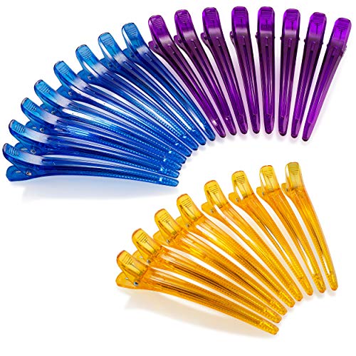 Supply Guru Hair Clips For Women and Girls, Styling Sectioning Thick Thin Hair, Alligator Croc Duckbill Clips,Salon Hairdresser Accessories, Professional Use For Hair Extensions (Pack Of 24).