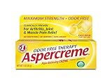 Aspercreme Odor Free Topical Analgesic Cream, 3-Ounce Tubes, (Pack of 4)