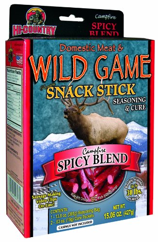 Hi-Country Snack Foods Domestic Meat and WILD GAME 15.06 oz. Spicy Blend Home Made Snack Stick Sausage Spice Kit