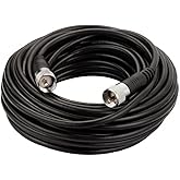 RFAdapter RG8x Coaxial Cable, CB Coax Cable, 50ft UHF PL259 Male to Male Low Loss CB Antenna Cables, 50 Ohm for HAM Radio, Antenna Analyzer