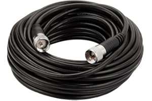 RFAdapter RG8x Coaxial Cable, CB Coax Cable, 50ft UHF PL259 Male to Male Low Loss CB Antenna Cables, 50 Ohm for HAM Radio, Antenna Analyzer