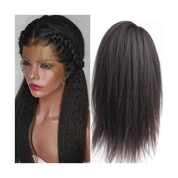 Italian Yaki Virgin Remy Human Hair Wig 14 inches Amazon.com : 360 Lace front wigs N.L.W. Brazilian human hair  main image 2