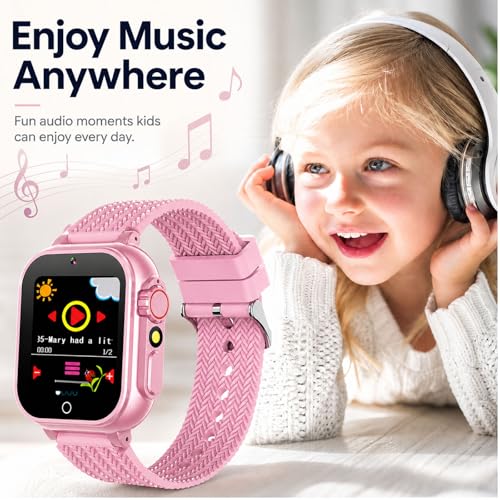 iCHOMKE Kids Smart Watch, Girls Boys Smartwatch with 26 Games Camera Video Recorder Player,Pedometer,Birthday Christmas Learning Toys Gifts For 4-10 Years Children (Pink)