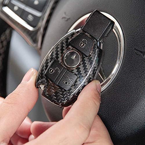 MAVMAX For W222 S Class E Class W213 C-Class w205 GLC X253 Real Carbon fiber Car Key Shell Cover Trim(style 2)
