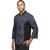UA CHEF Men's Lightweight Chef Coat - Mesh Side Panels, Breathable, 3/4 Sleeve