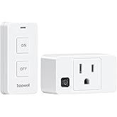 TREEWELL Remote Control Outlet with Portable Magnetic Switch | 200FT Long Range Wireless On Off Switch, Mini Outlet Plug, 15A/1875W, for Lamps/Lights, ETL &amp; FCC listed, Pre-Programmed