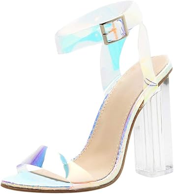 clear heel shoes amazon