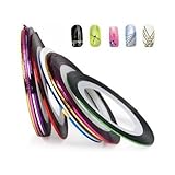 Perfect shopping 30 pcs Mixed Colors Nail Tape Stripe Decoration Sticker Hologram