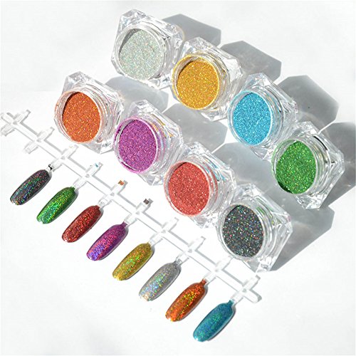 UPC 711765594733, Born Pretty 1g/Box Holographic Laser Powder Nail Glitter Manicure Chrome Pigments 8 Colors