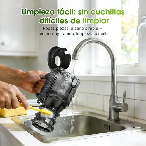 WETIE Juice and Vegetable Extractor, Cold Press Blender with Extra Large Mouth 120 mm, 99% Performance, Quiet Slow Juicer, Easy to Clean, Includes 2 Glasses