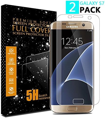 Galaxy S7 Screen Protector, 2 PACK Vinpie Not Glass / Full Coverage / Case Friendly / Bubble-Free / Anti-Scratch Wet Applied HD Clear Film Screen Protector for Samsung Galaxy S7
