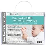 Crib Mattress Protector for Hot or Sweaty Sleepers - Waterproof Quilted Bamboo Pad / Cover / Topper for Crib and Toddler Beds