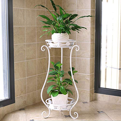 Metal Tall Plant Stand Indoor/Outdoor,Iron Flower Pot Holder Small Plant Holders,Flower Pot Stand Flower Pot Supporting,Potted Plant Stand Plant Rack Planter Stand,for Home,Garden,Patio(White,24.4in)