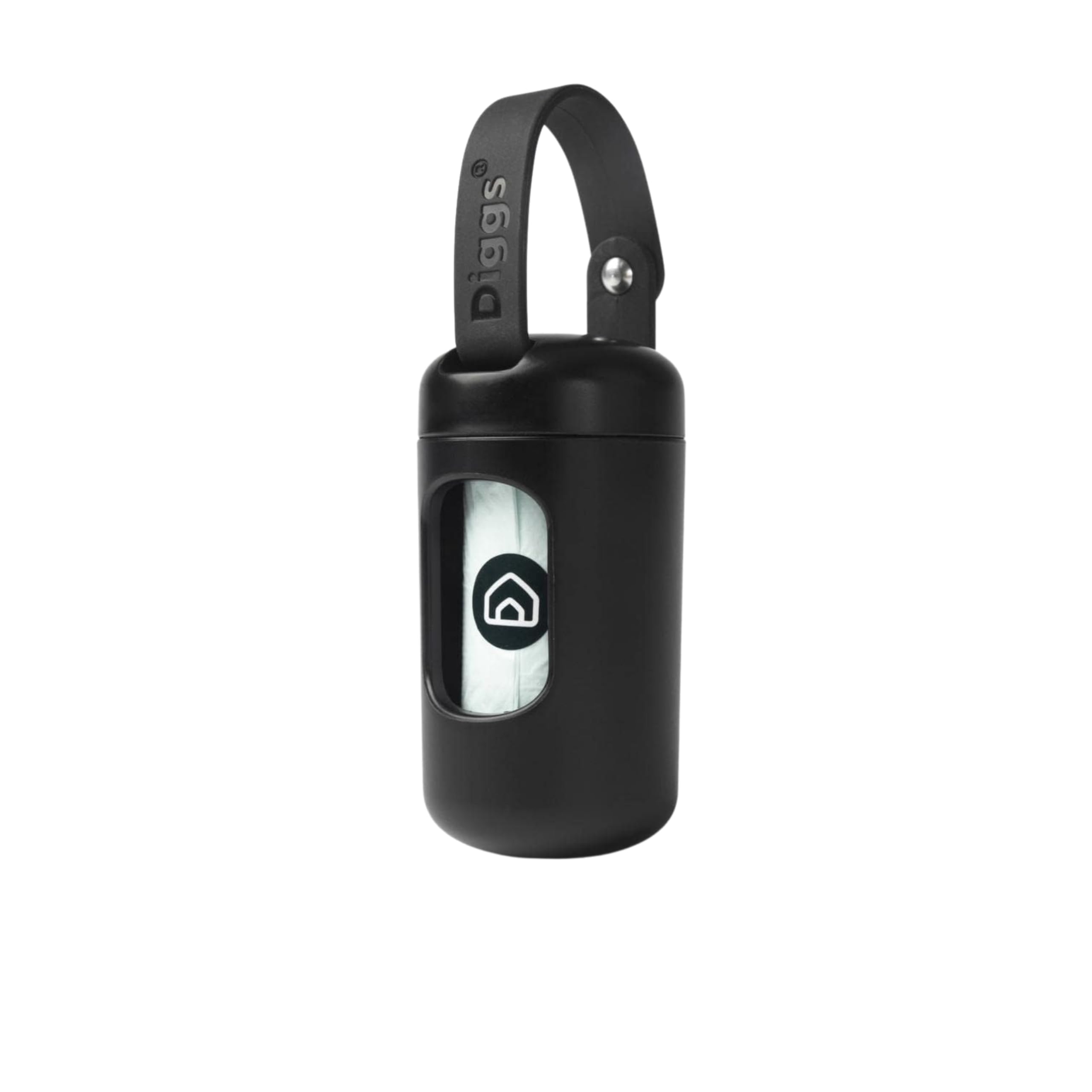 Photo 1 of DIGGS Dog Poop Bag Dispenser for Leash - Premium Dog Waste Bag Holder with Easy One-Hand Dispensing (Charcoal)