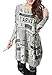 ELLAZHU Women Baggy Newspaper Print Knit Pullover Dress Onesize SZ25