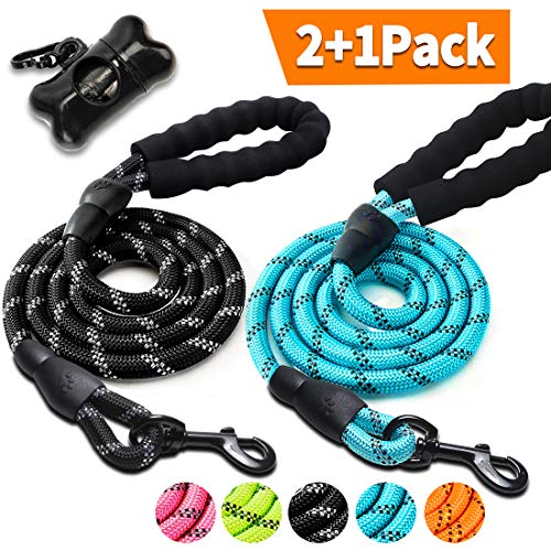 Doyoo 5 FT Strong Dog Leash with Comfortable Padded Handle and Highly Reflective Threads Dog Leashes for Medium and Large Dogs