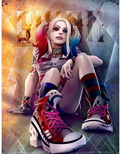 5D DIY Diamond Painting Halloween Harley Quinn Chucky Picture Pearl Art Horror Movies Cross Stitch Mosaic,50cmx65cm