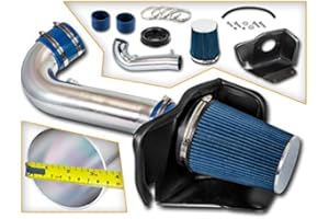 RTUNES RACING Rtunes Cold Air Intake System with Heat Shield Kit + Filter Combo BLUE Compatible For 11-22 Dodge Durango / 11-21 Jeep Grand Cherokee 5.7L V8