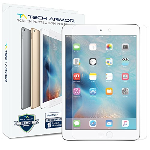 iPad Mini 4 Glass Screen Protector, Tech Armor Premium Ballistic Glass Apple iPad Mini 4 Screen Protectors [1]