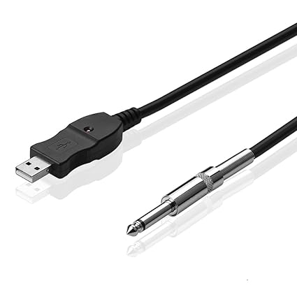 SIENOC USB Gitarrenkabel Basskabel Klinkenstecker 3 Meter auf 6,3mm Klinke Aufnahme Audio Kabel