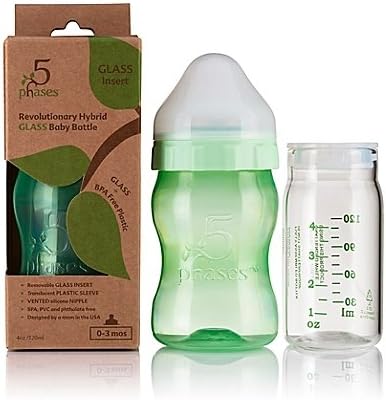 5 Phases 4 fl. oz. Hybrid Glass Wide-Neck Bottle in Green