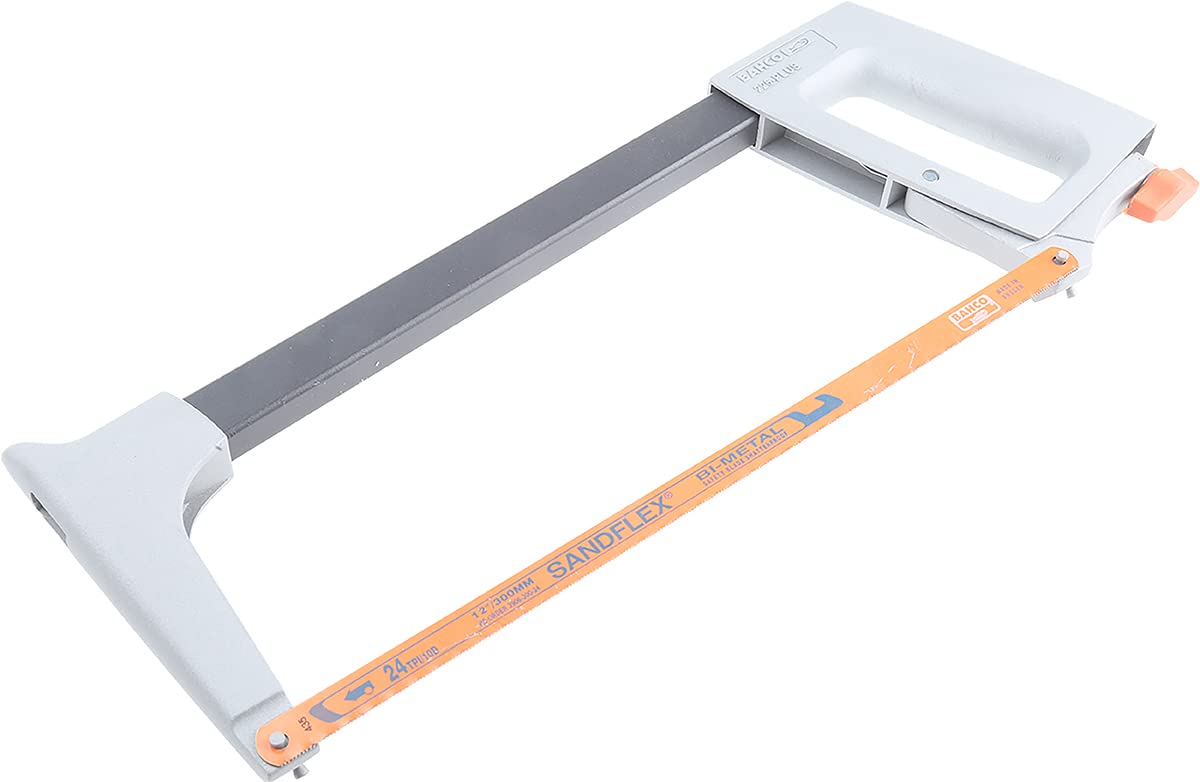 Bahco 225-PLUS Hacksaw Frame, 300mm Length, Orange/Silver/Black
