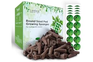 LETPOT 200 Pcs Seed Pod Kits, Replacement Root Growth Sponges Seed Pods, Seed Starter Sponges Kit for Hydroponic Indoor Garden System with 100 Sponges, 100 Stickers