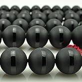 10MM Natural Stone Beads Round Black Matte Onyx Black Line Agata Beads for DIY Jewelry Making Necklace Bracelet