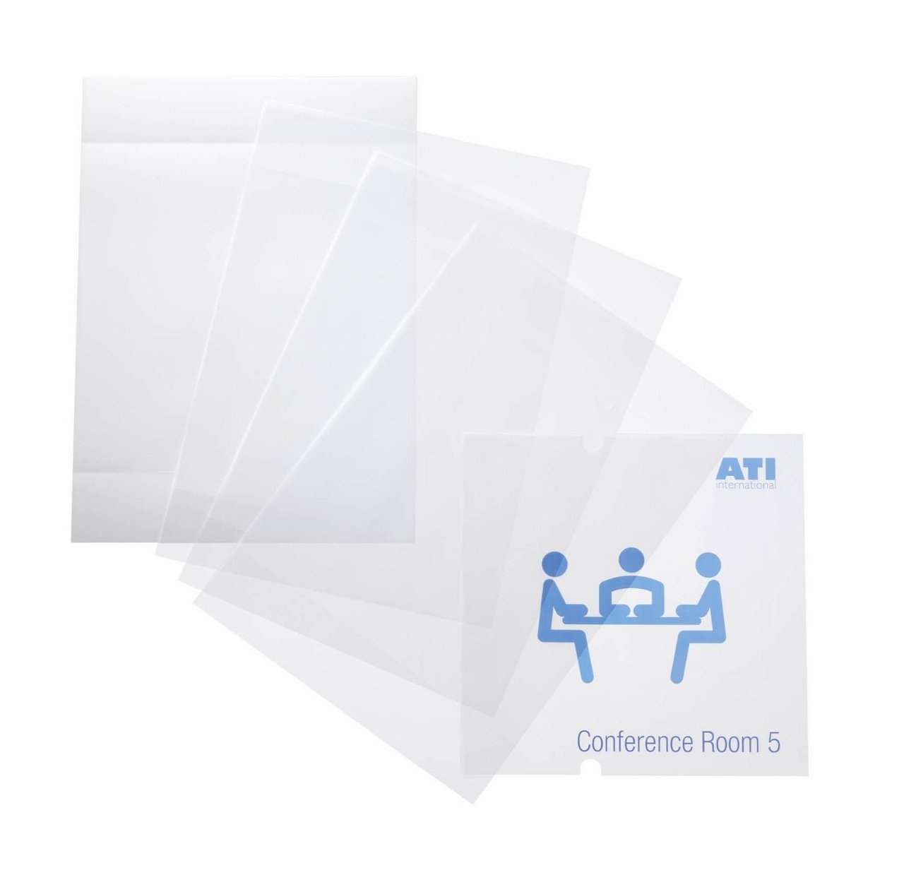 Durable 483419 EDP-inscribable Film Crystal Sign refill, 210 x 210 mm, for Durable Door Signs 4824, Bag of 10 Sheets, Transparent