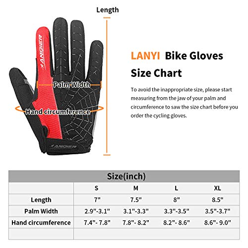 image for Lanyi Cycling Gloves Bike Gloves Mens Womens Touch Screen Full Finger 