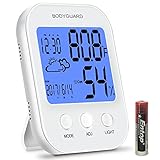 Bodyguard Digital Hygrometer Indoor Thermometer,Multifunctional Humidity Gauge,with Backlight Temperature Humidity Monitor